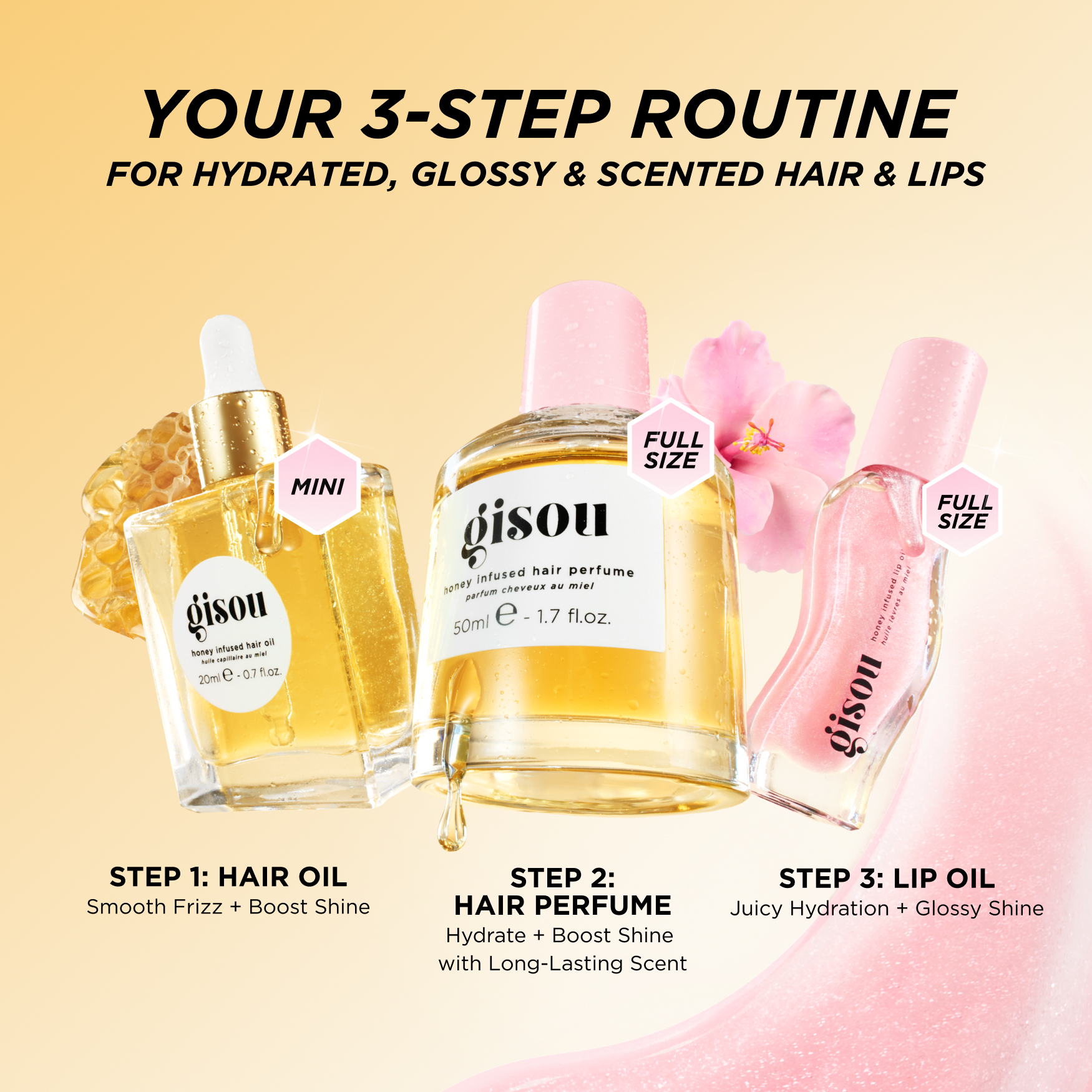 トリートメント gisou HONEY GLOSS HYDRATION TRIO Gisou Honey Gloss Hydration Trio | Space NK