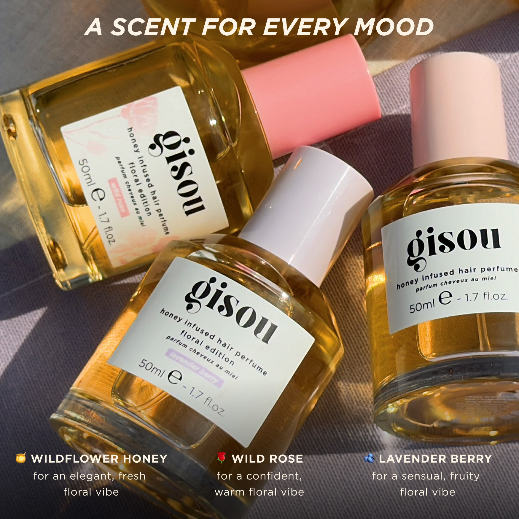 Gisou Honey Infused Hair Perfume - Lavender Berry | Space NK