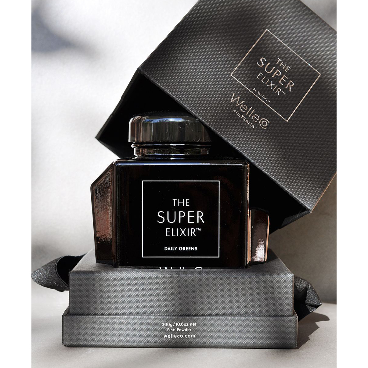 Welleco Super Elixir Greens Refillable Black Caddy Space Nk