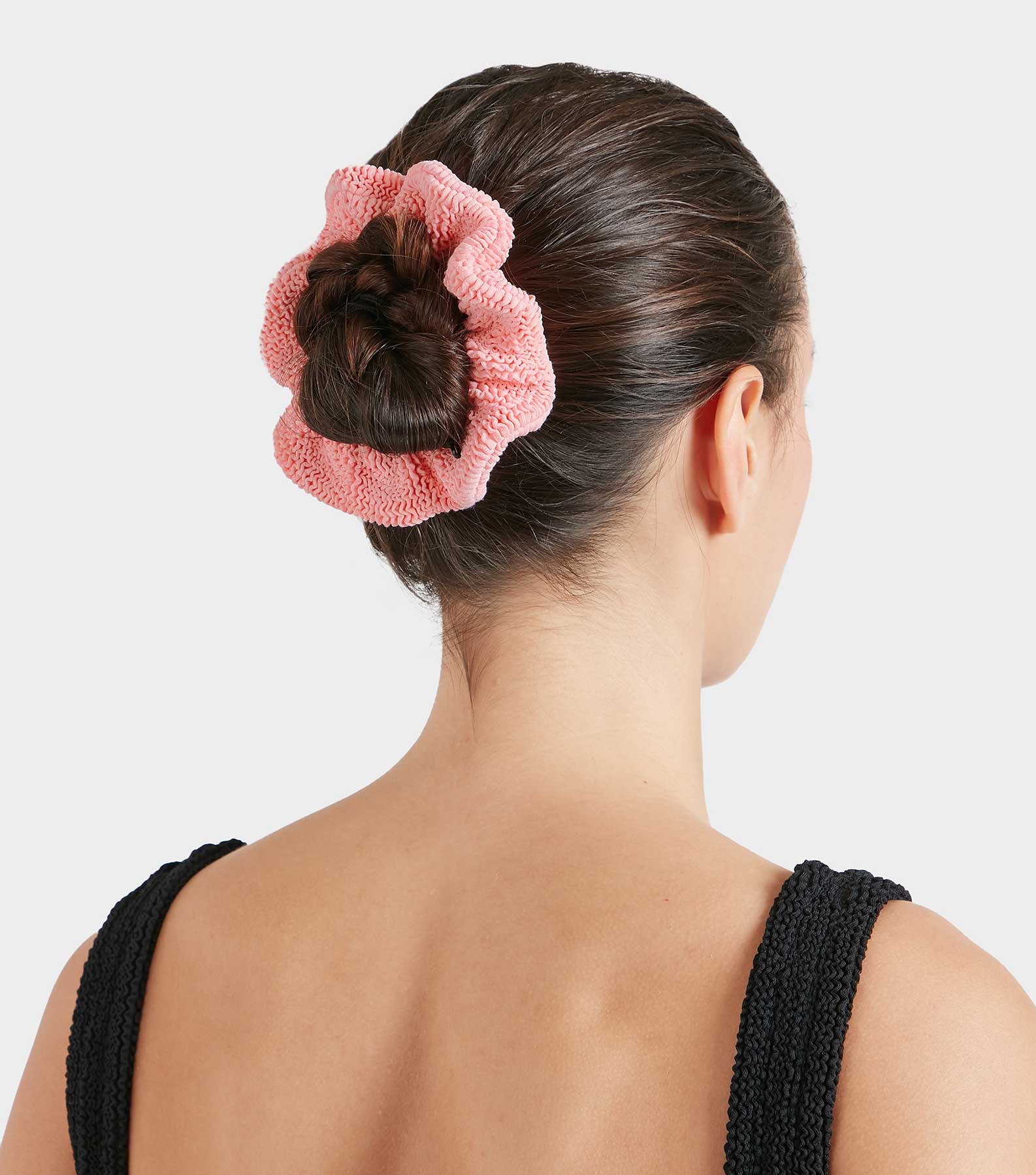 ヘアアクセサリー Hunza G SS24 Orange fabric scrunchie (SCRUNCHIE ORANGE) Scrunchie - Orange | Signature Crinkle Scrunchie | Hunza G