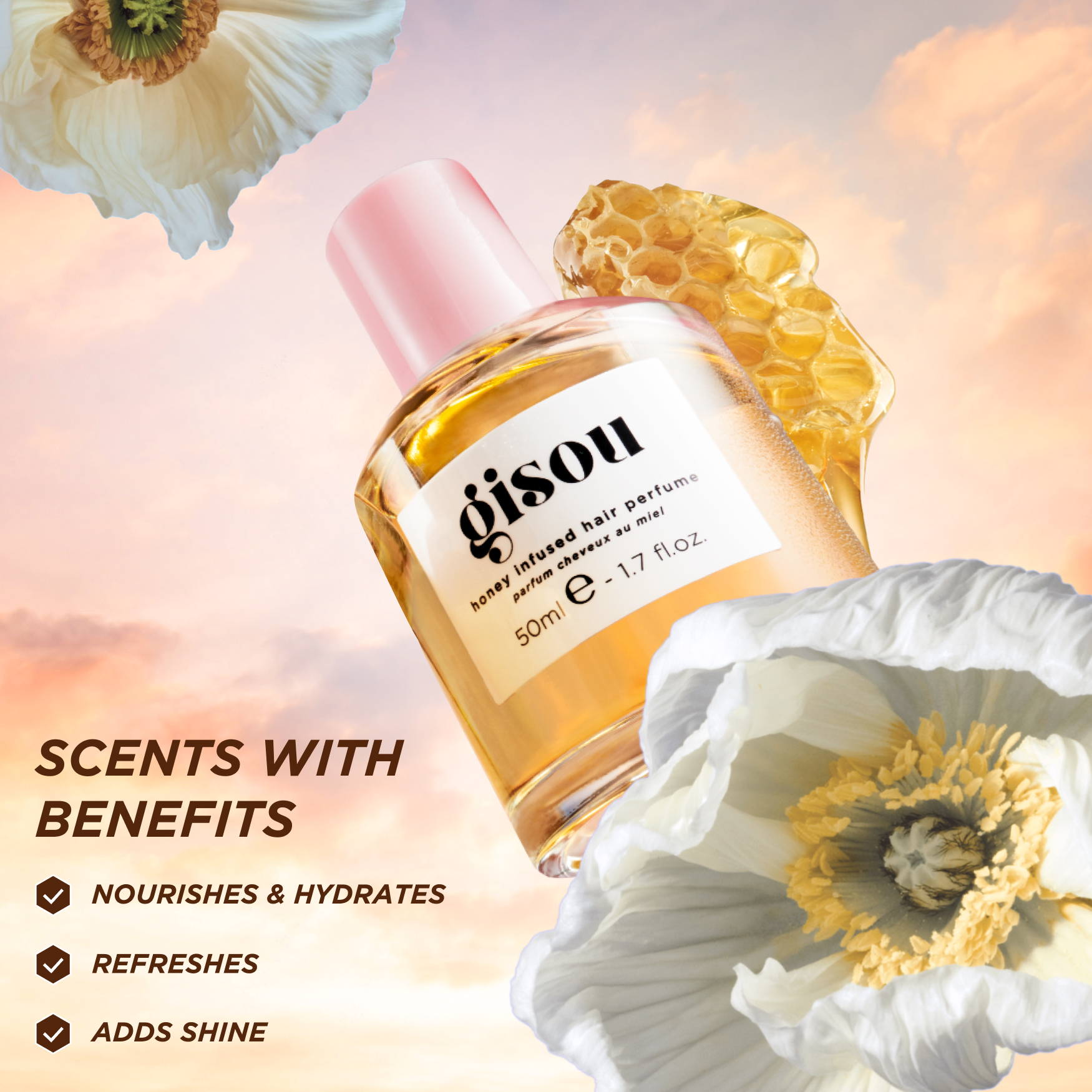 gisou 新品ハニーインフューズドヘアパフューム 50ml GISOU ハニーインフューズドヘアパフューム 50ml Gisou Honey Infused