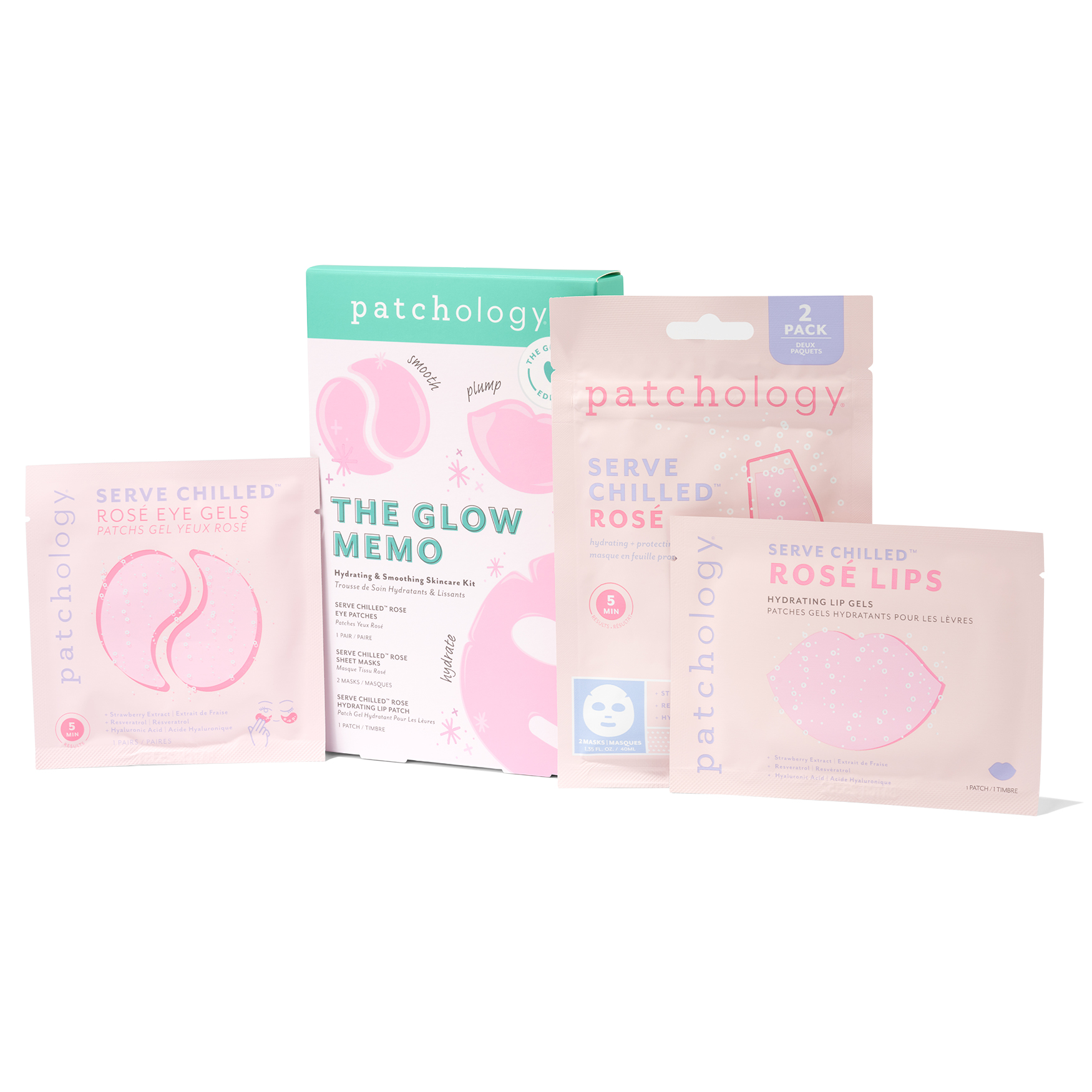 Patchology The Glow Memo Hydrating & Smoothing Skincare Kit