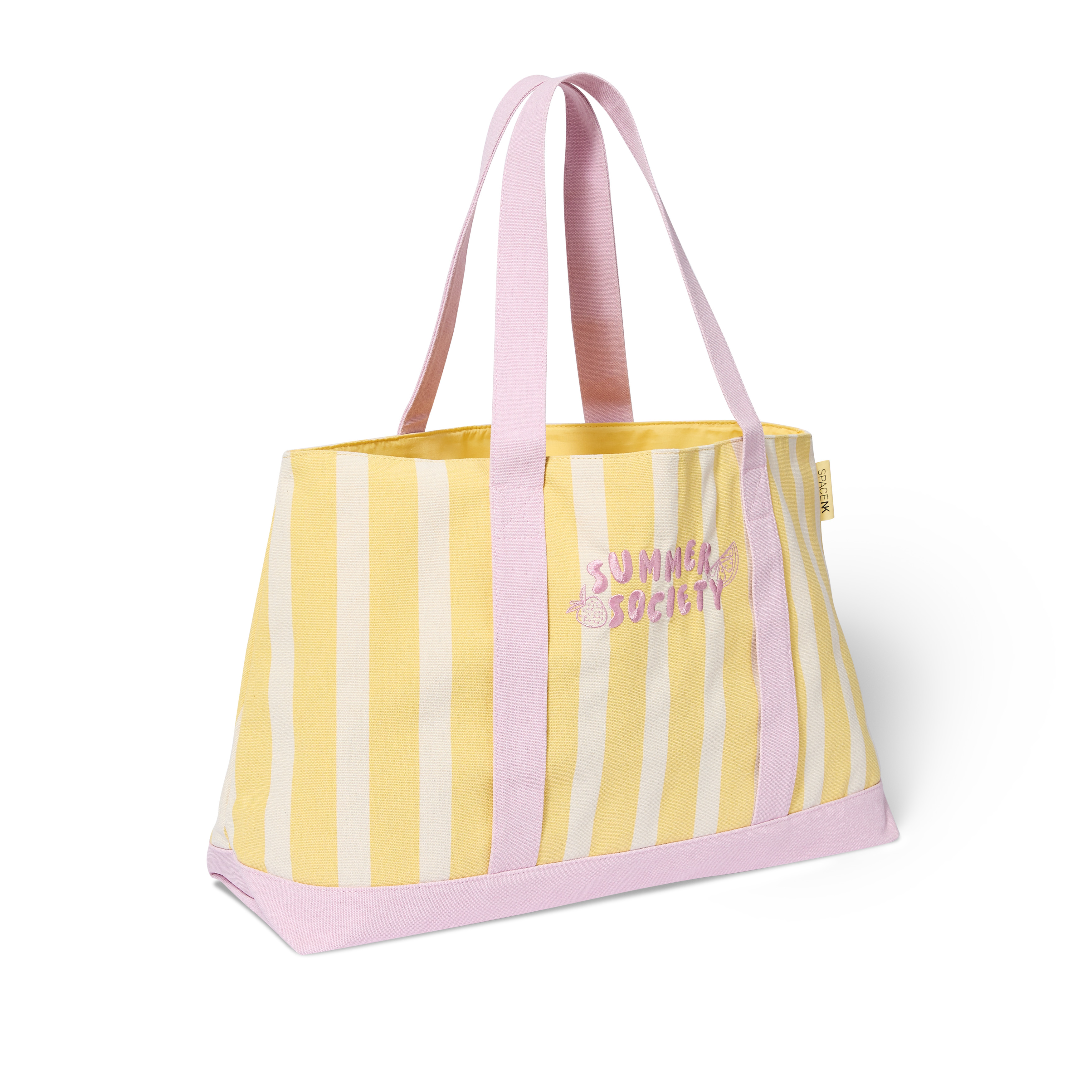 【美品] NKNIT sponge striped hand bag Ame & Lulu | Nylon Beach, Pool, Boat Tote | Multi Color