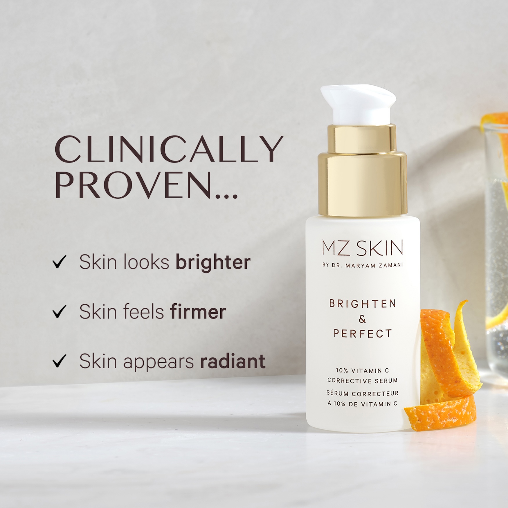 MZ SKIN Brighten & Perfect 10% Vitamin C Corrective Serum | Space NK
