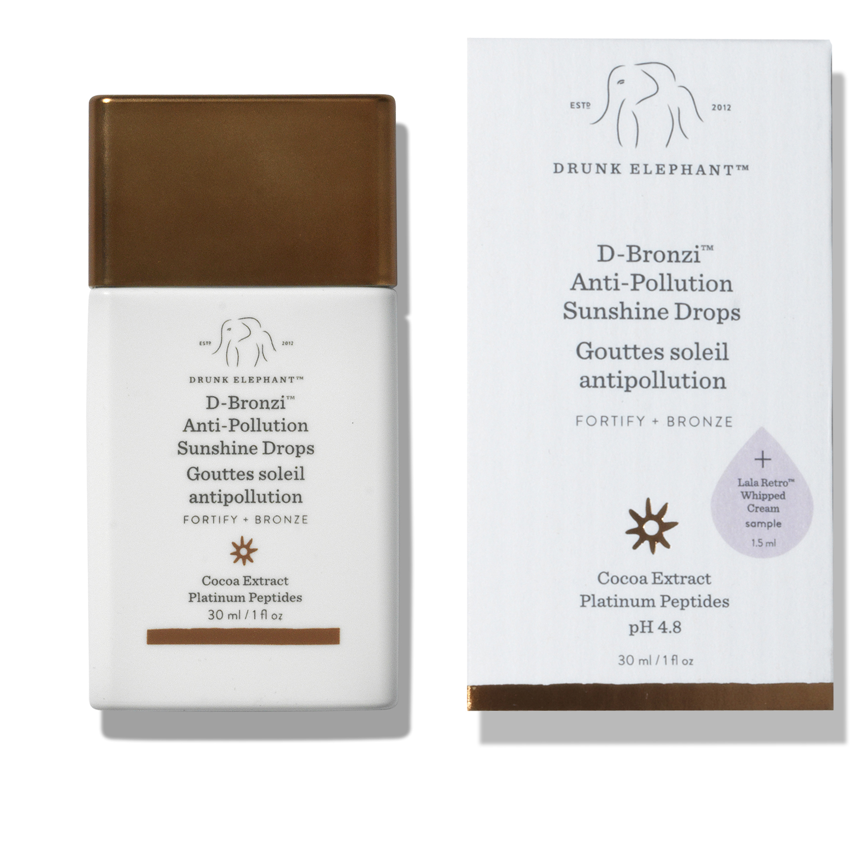 Drunk Elephant D-Bronzi Anti-Pollution Sunshine Serum Drops. Replenishing  Face and Body Bronzing Serum for Fine Lines and Wrinkles (30 mL / 1 Fl Oz)